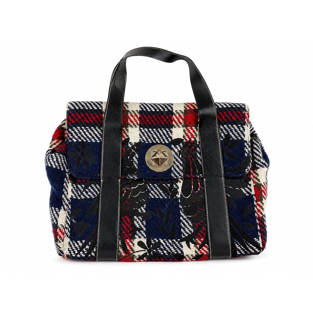 Kate Spade Mackinac Vintage Plaid Wool Floral Tote Shoulder Bag SOLD OUT - Picture 1 of 12